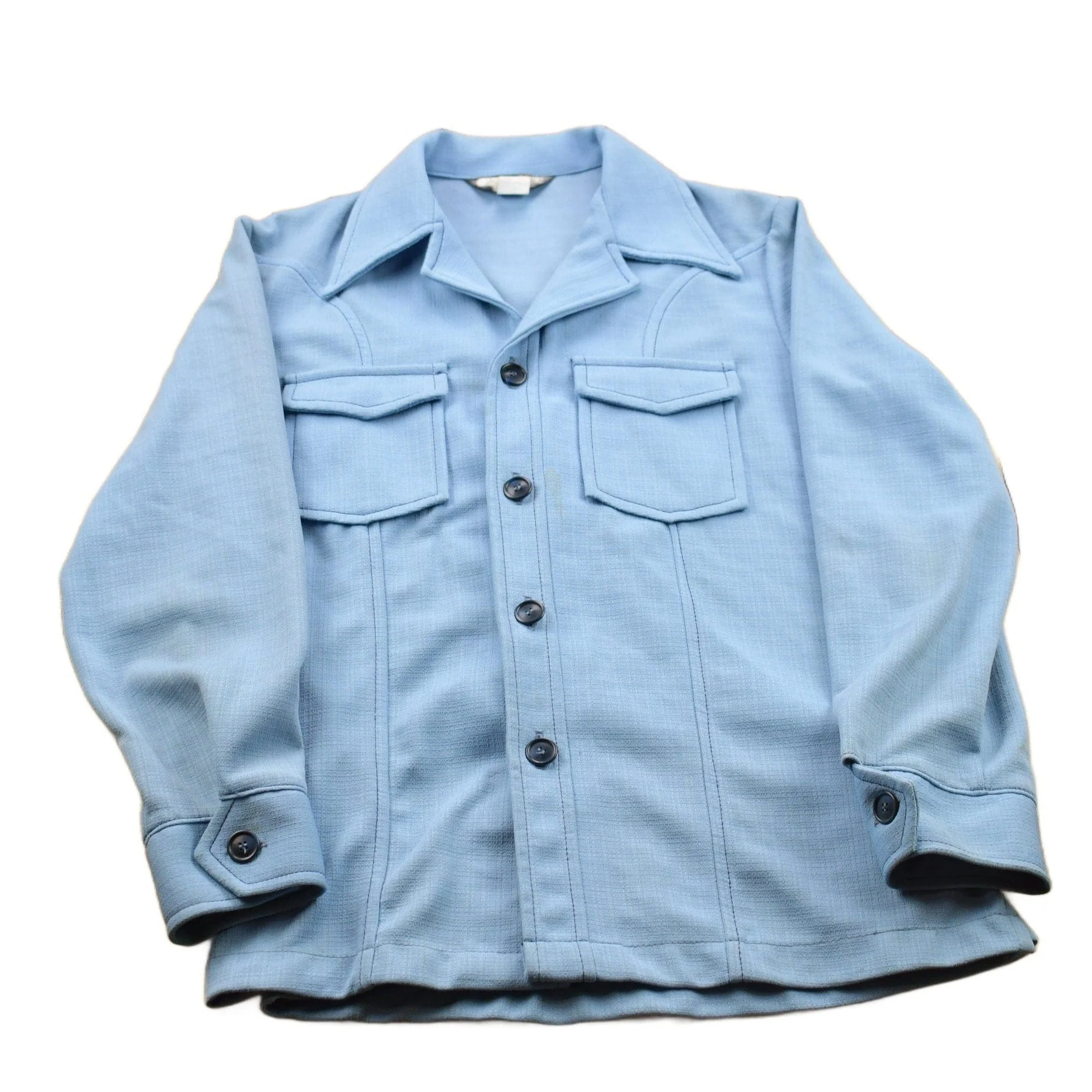 Vintage 1990s John Blair Blank Blue Button Up Shirt