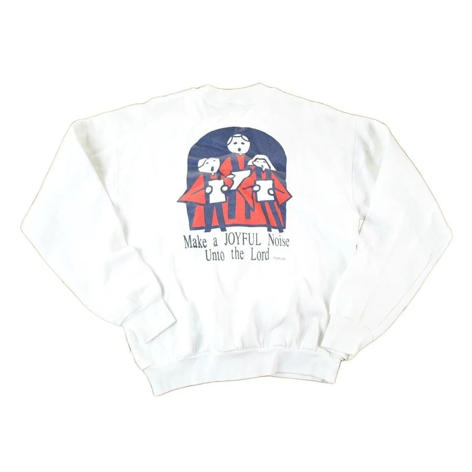 Vintage 1990s Joyful Noise Unto The World Crewneck Sweatshirt Mens L