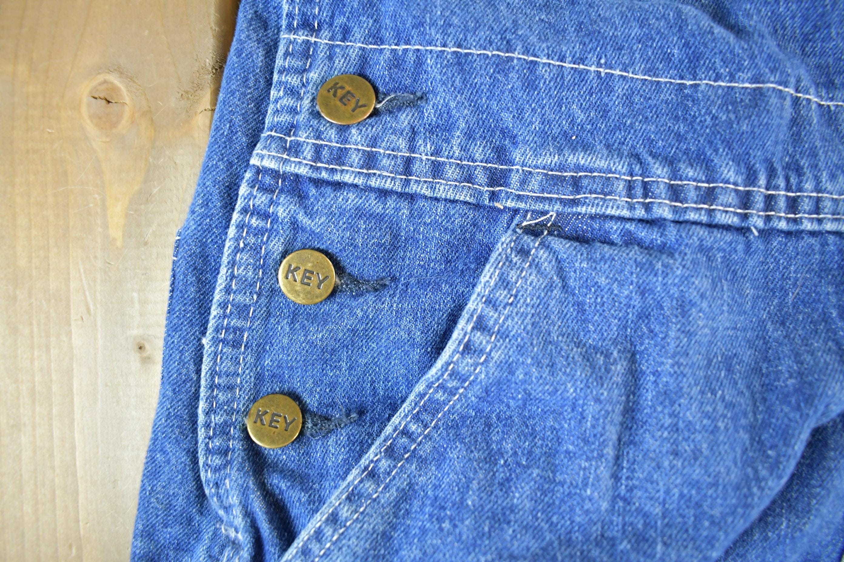 Vintage 1990s Key Imperial Denim Jean Bib Overalls Men's Medium 32 x 30 - Image 3