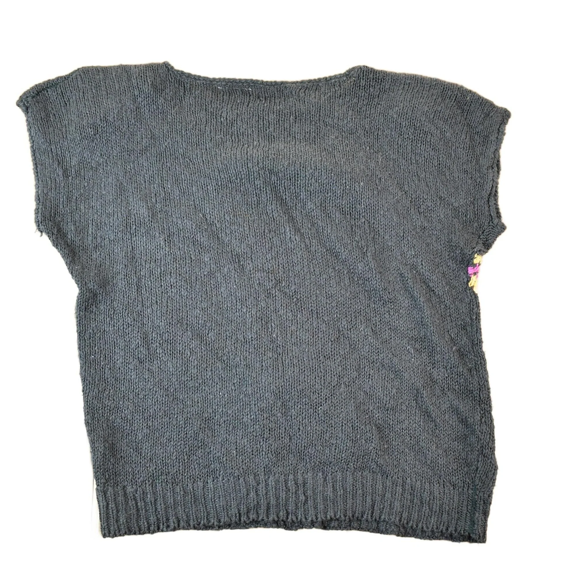 Vintage 1990s Knit Floral Pattern Crewneck Sweater Womens L - Image 2