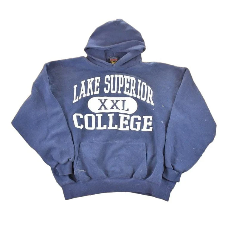 Vintage 1990s Lake Superior College University Hoodie Sweater Men's L