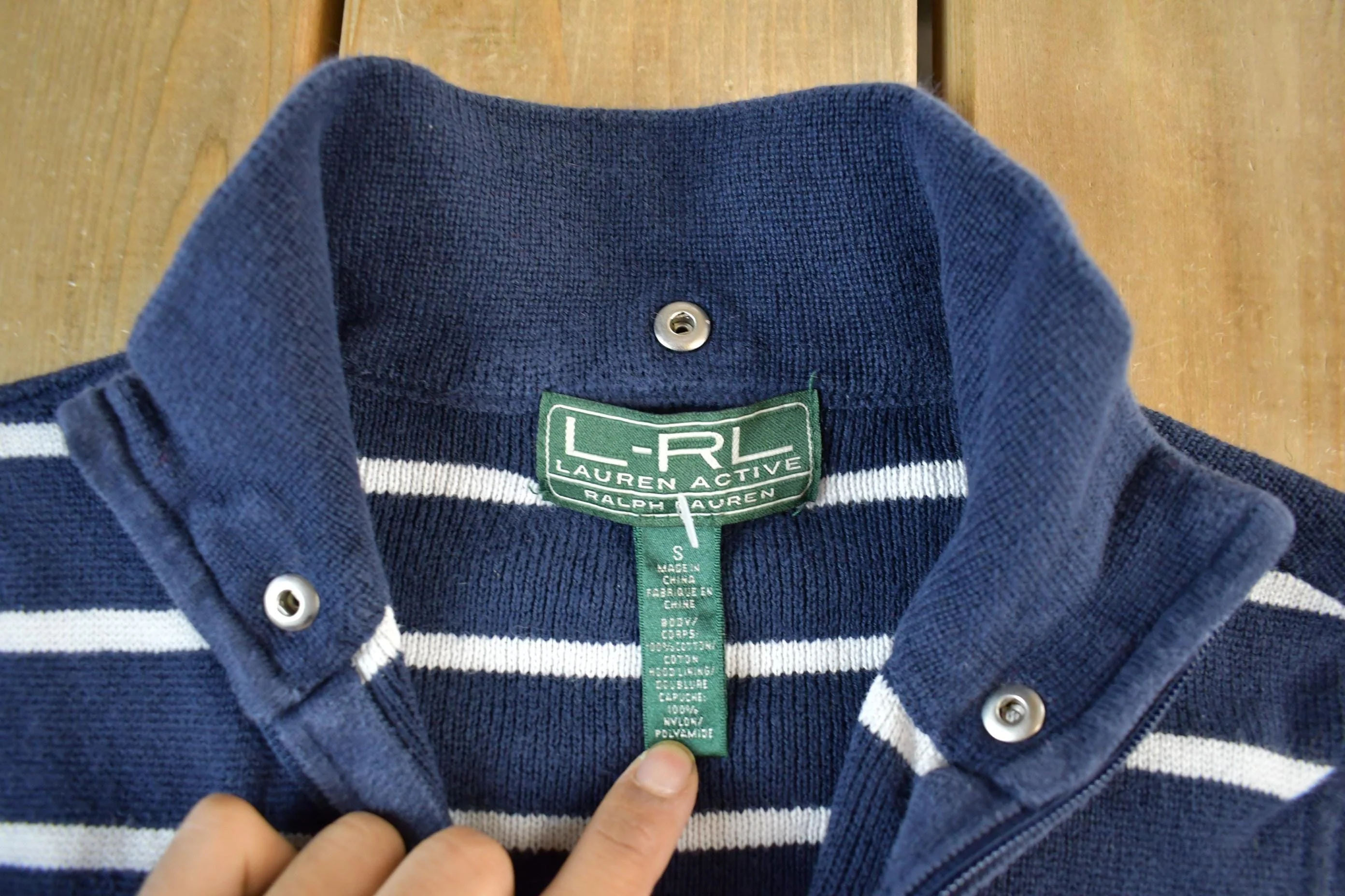 Vintage 1990s Lauren Ralph Lauren Active Knit Full Zip Sweater Women's Small - Image 4