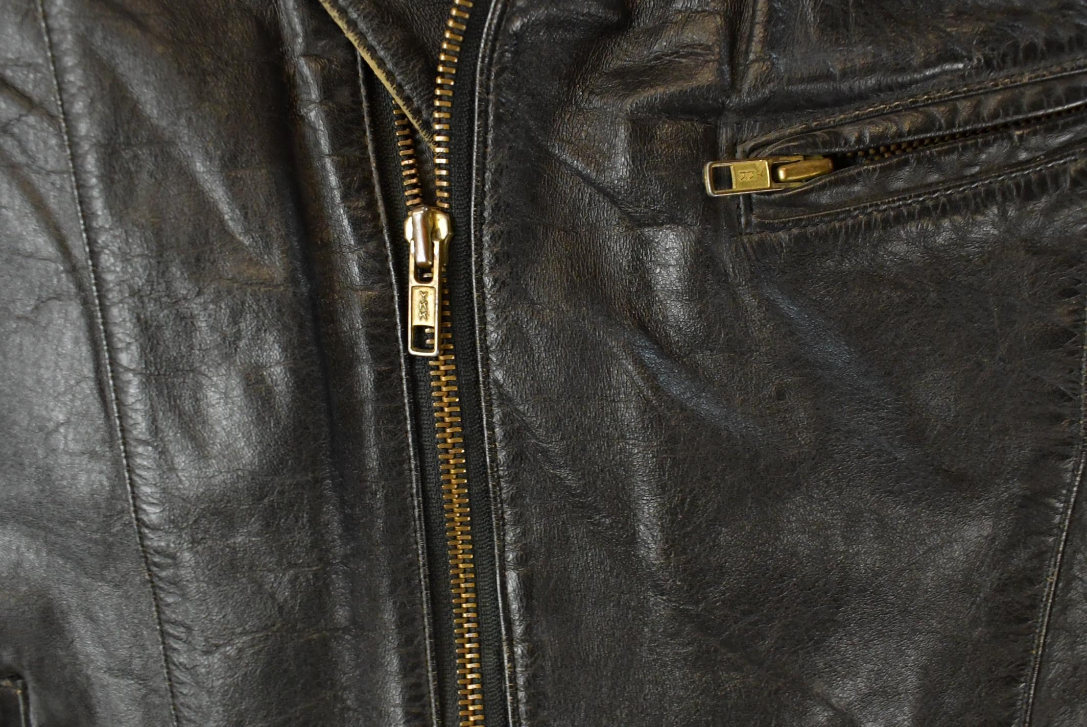 Vintage 1990s Leather Biker Jacket Women's Medium - Image 3