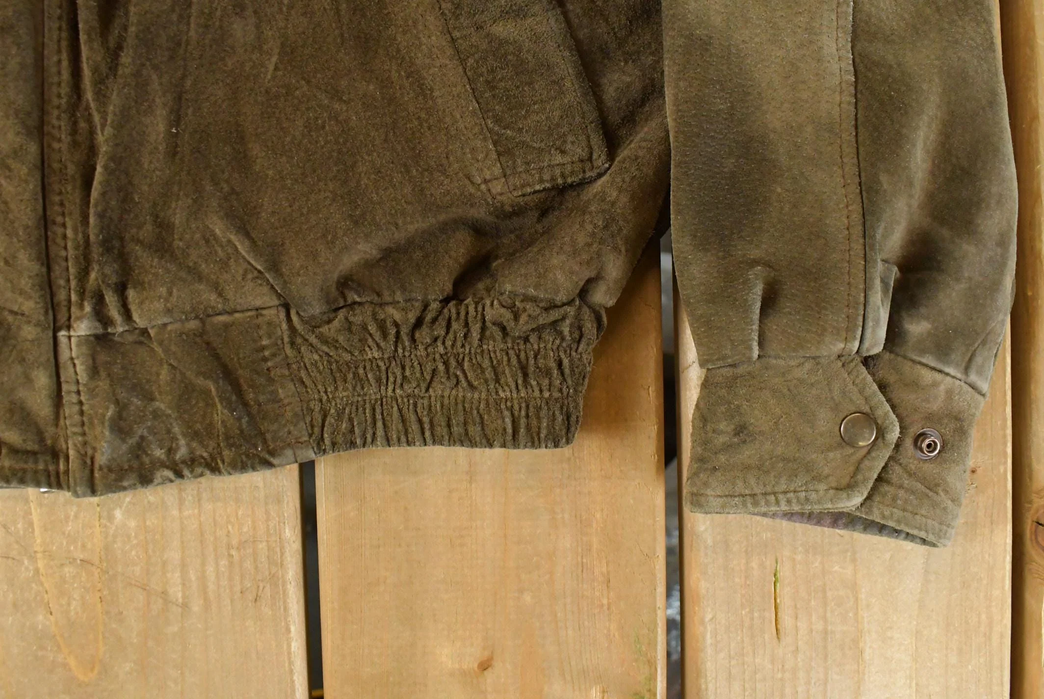 Vintage 1990s Leather Suede Bomber Jacket Men's Small - Image 3