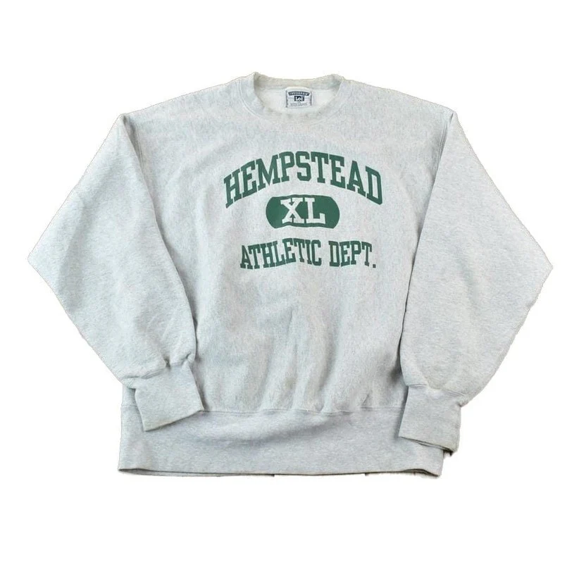 Vintage 1990s Lee Crossgrain Hempstead University Crewneck Men's XL