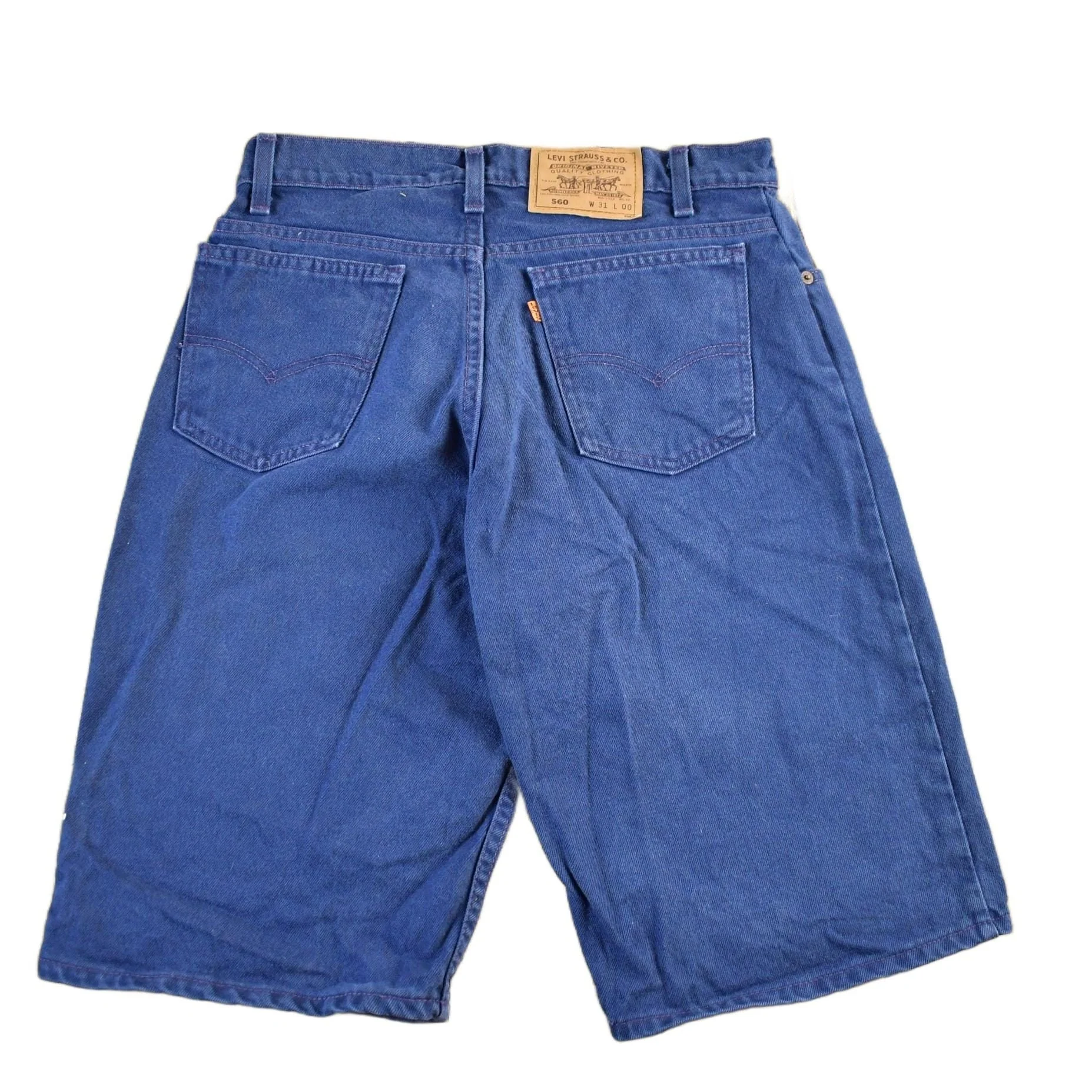 Vintage 1990s Levi's 560 Orange Tab Denim Jean Shorts Men's 31 - Image 2