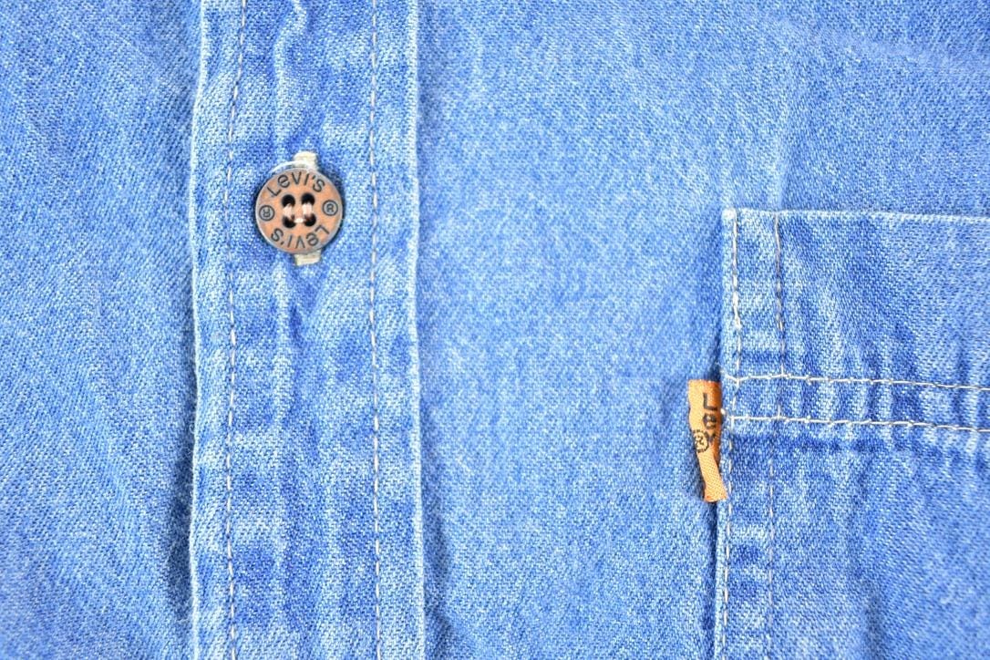 Vintage 1990s Levis Denim Button Up Shirt Mens XXXL - Image 4