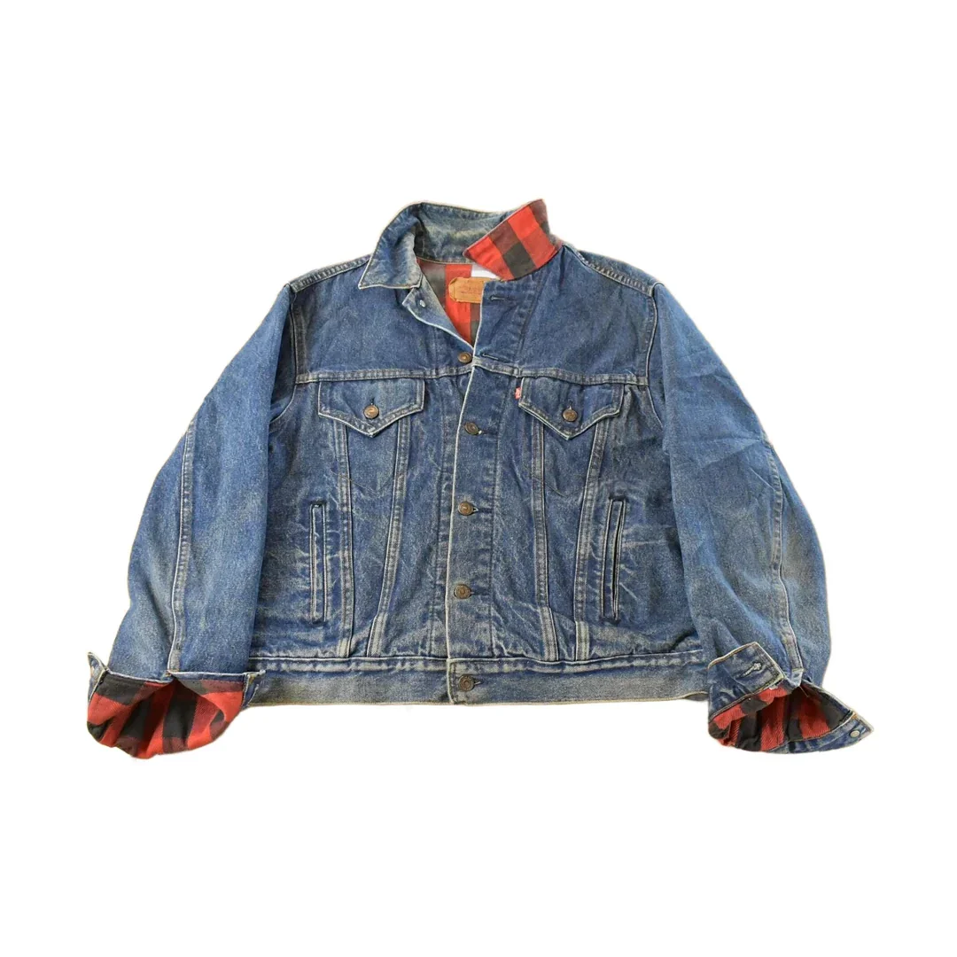 Vintage 1990s Levi's Flannel Lined Denim Jean Trucker Jacket Men's Large