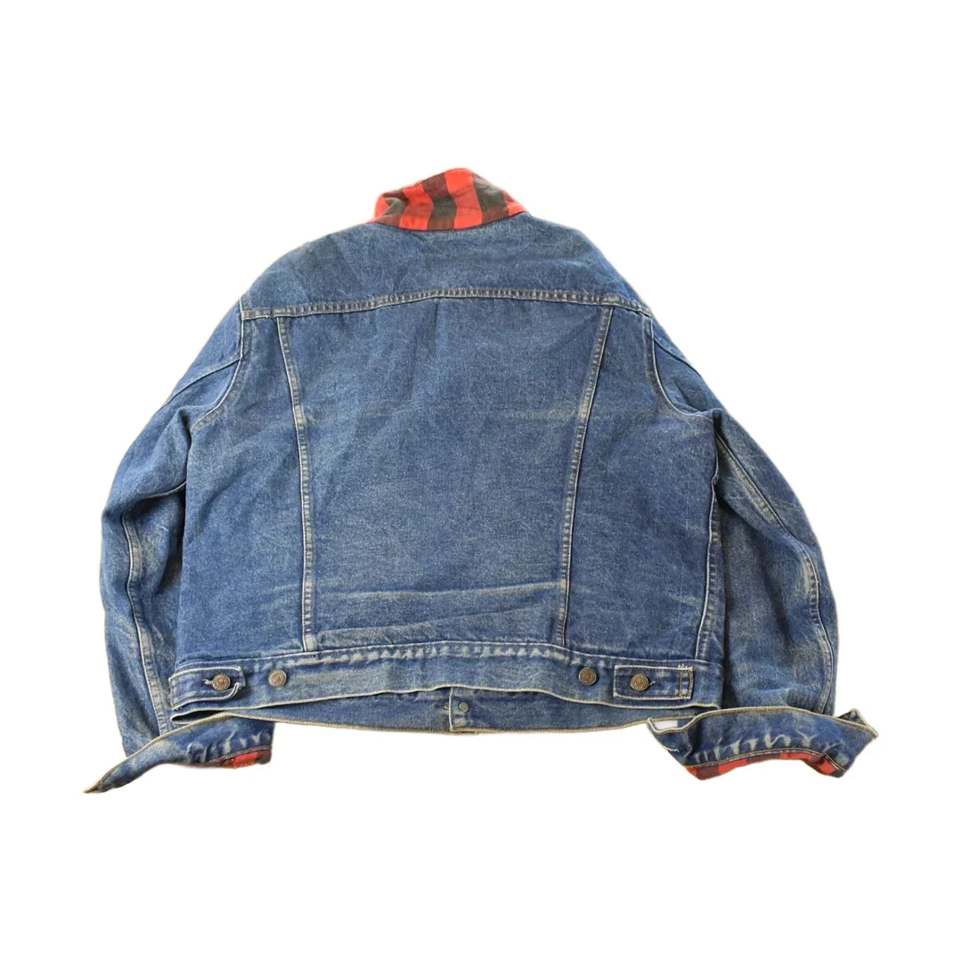 Vintage 1990s Levi's Flannel Lined Denim Jean Trucker Jacket Men's Large - Image 2