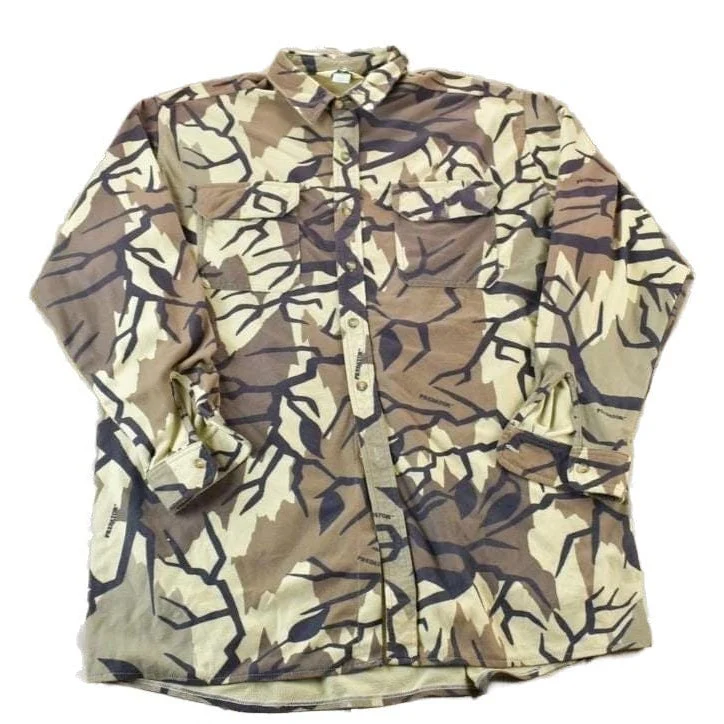 Vintage 1990s LL Bean Camo Button Up Sweatshirt Made In USA Men's XL