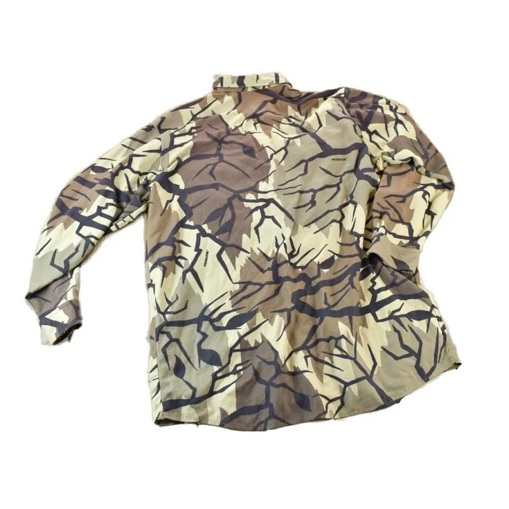 Vintage 1990s LL Bean Camo Button Up Sweatshirt Made In USA Men's XL - Image 2
