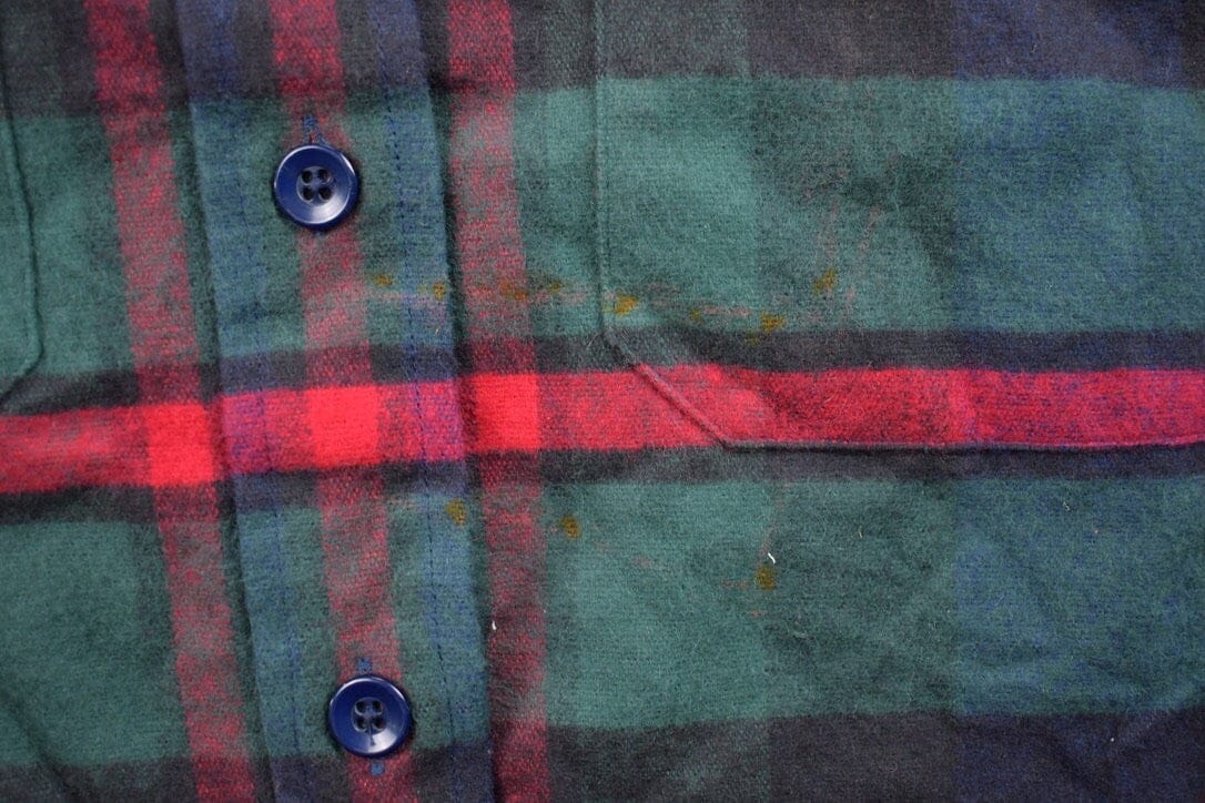 Vintage 1990s LL Bean Plaid Flannel Button Up Shirt - Image 5