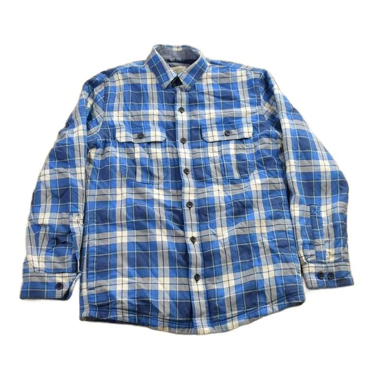 Vintage 1990s LL Bean Plaid Flannel Button Up Shirt Men's S