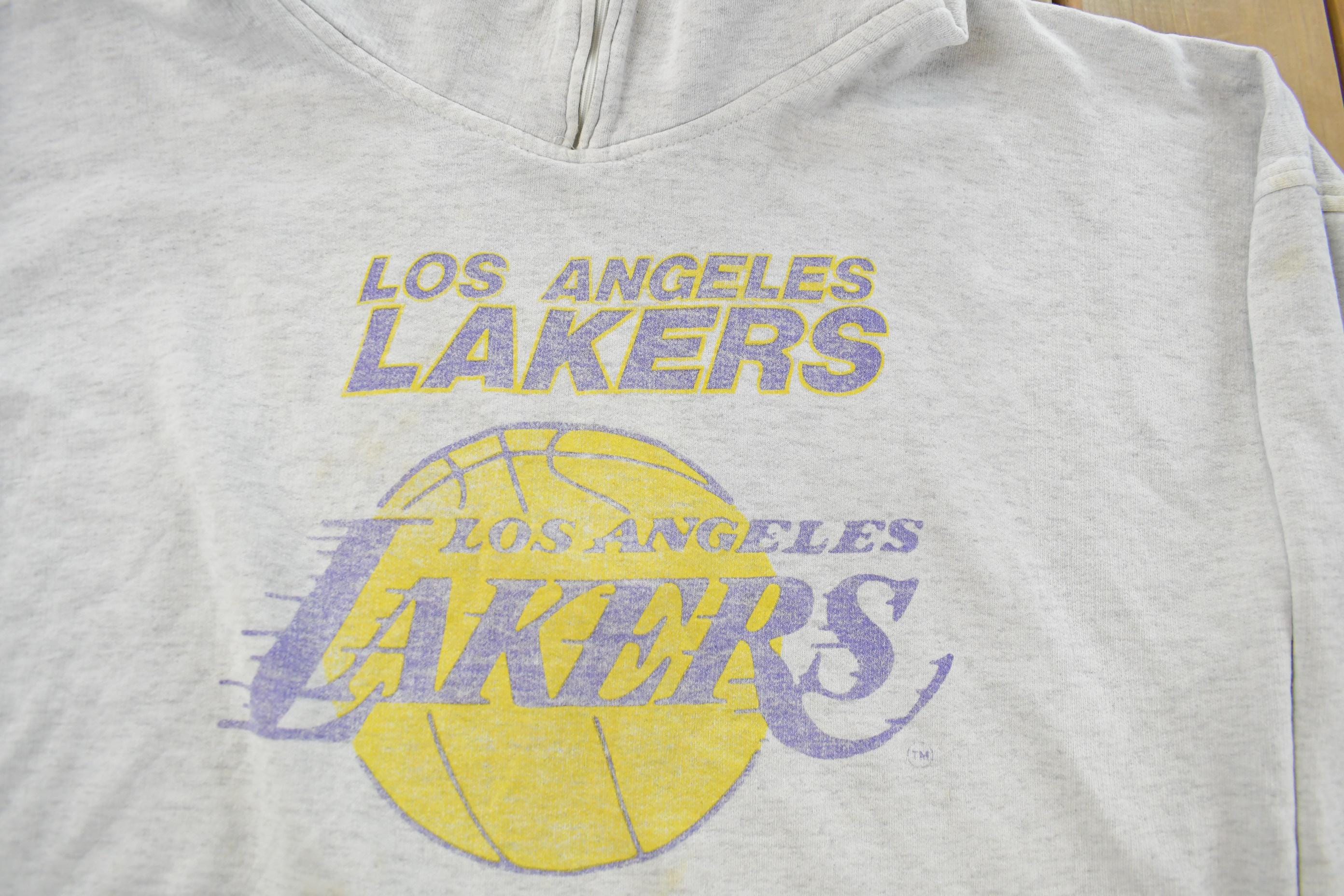 Vintage 1990s Los Angeles Lakers NBA Quarter Zip Sweatshirt Men's Large - Image 3