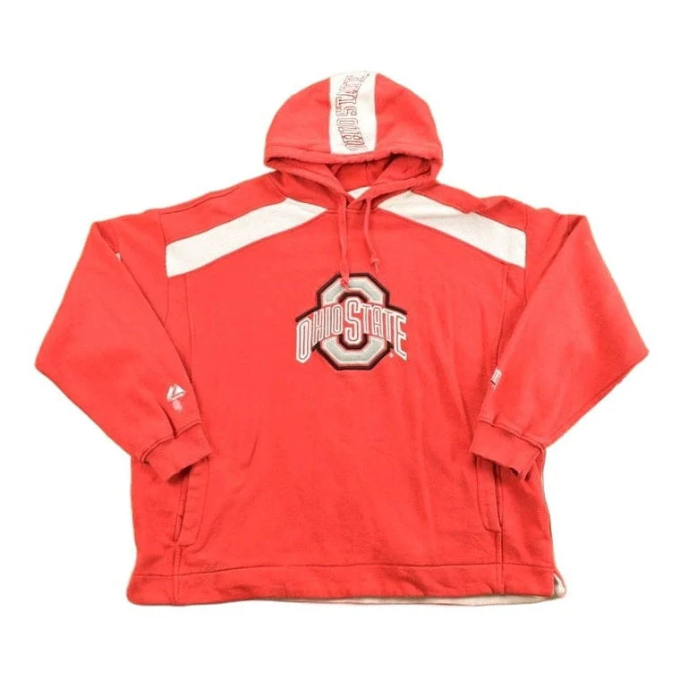 Vintage 1990s Majestic University Of Ohio State Buckeyes Embroidered Hoodie Men's XL