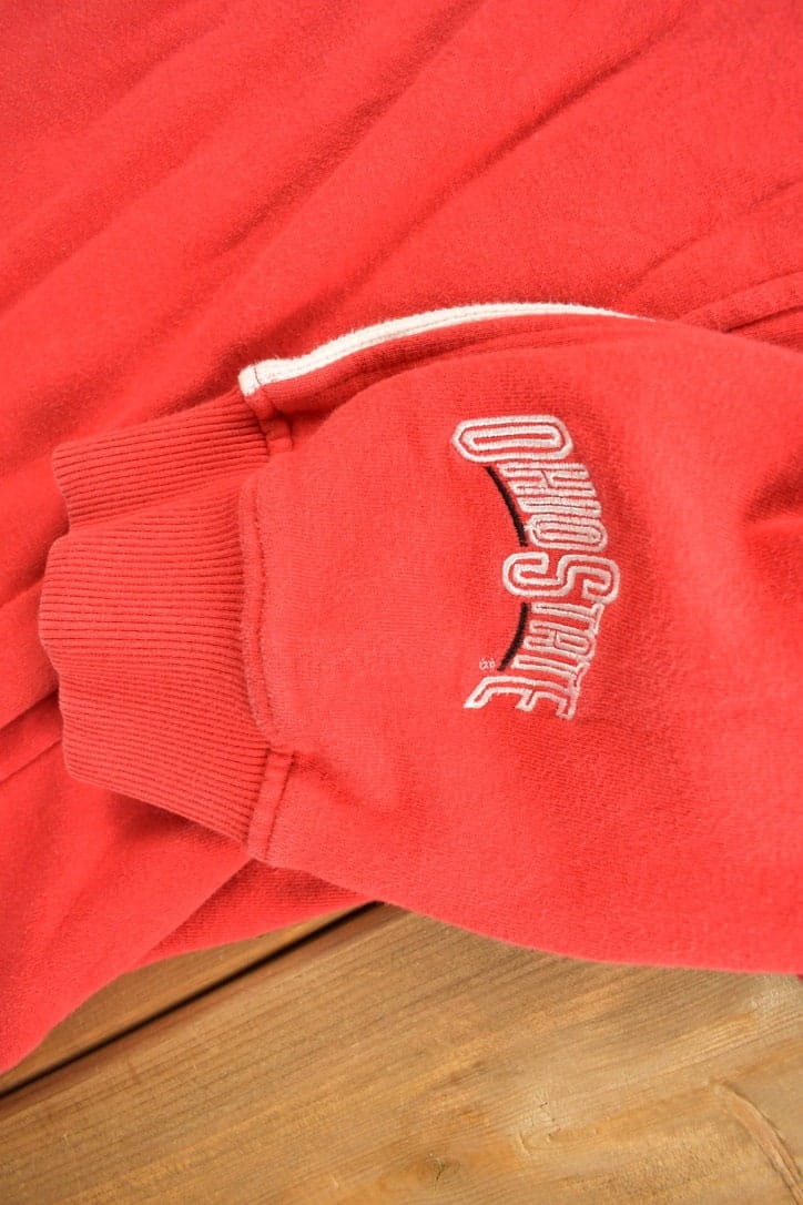 Vintage 1990s Majestic University Of Ohio State Buckeyes Embroidered Hoodie Men's XL - Image 5
