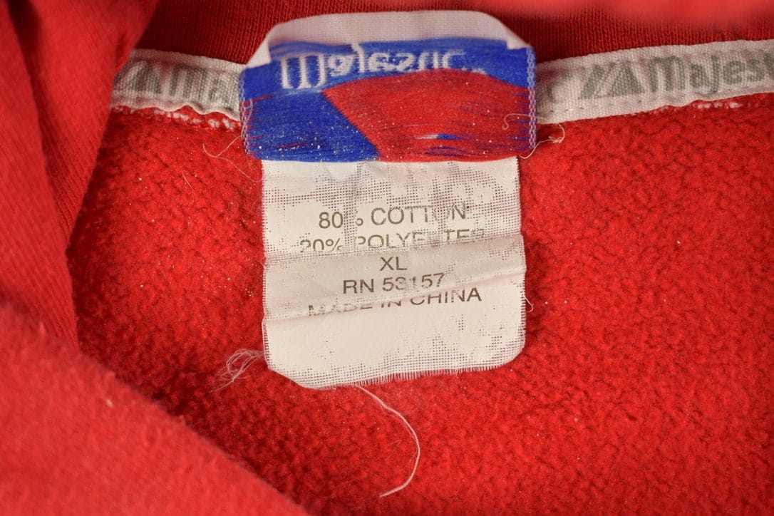 Vintage 1990s Majestic University Of Ohio State Buckeyes Embroidered Hoodie Men's XL - Image 7