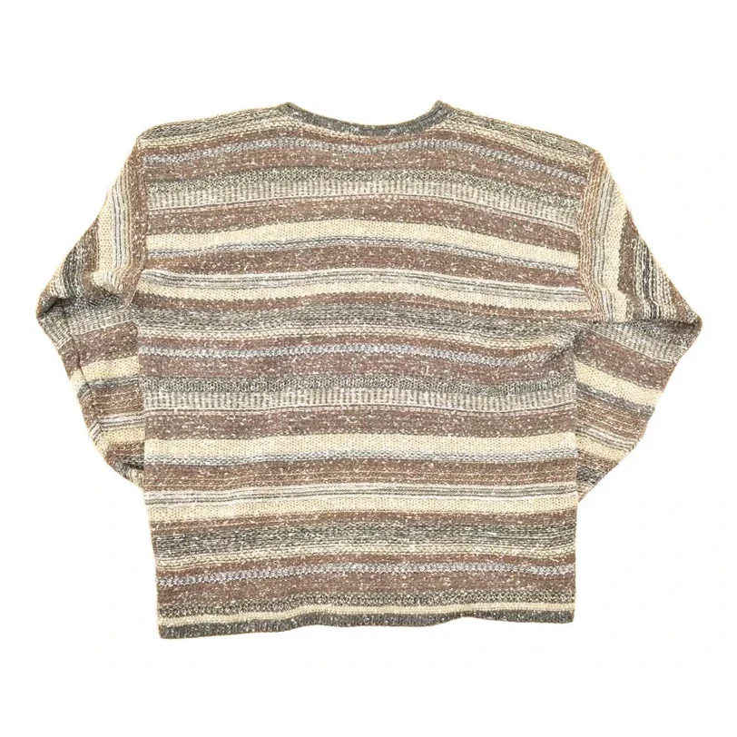 Vintage 1990s Maurices Mens Quarter Button Striped Knit Sweater Men's L - Image 2