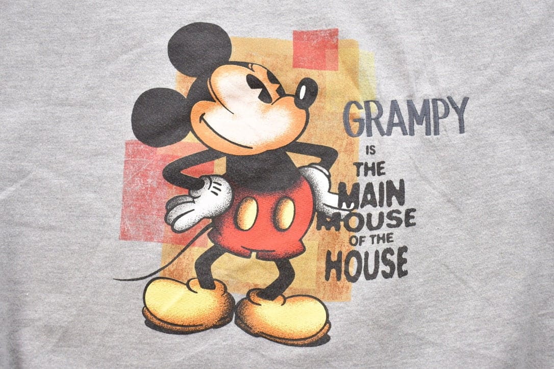 Vintage 1990s Mickey Mouse Disney Grandpa Crewneck Men's 4XL - Image 4