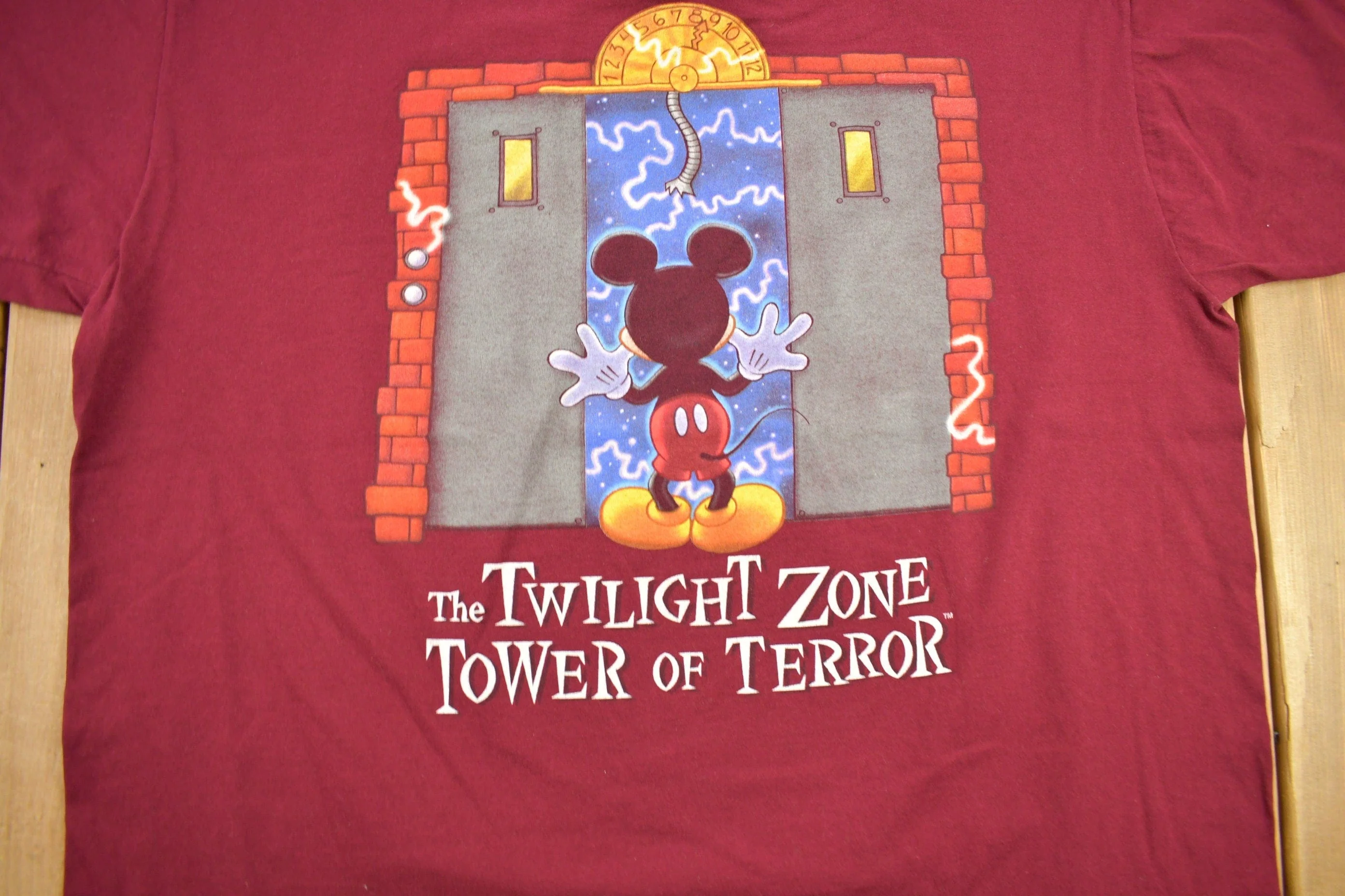 Vintage 1990s Mickey Mouse The Twilight Zone Tower of Terror T Shirt Men's 2XL - Image 3
