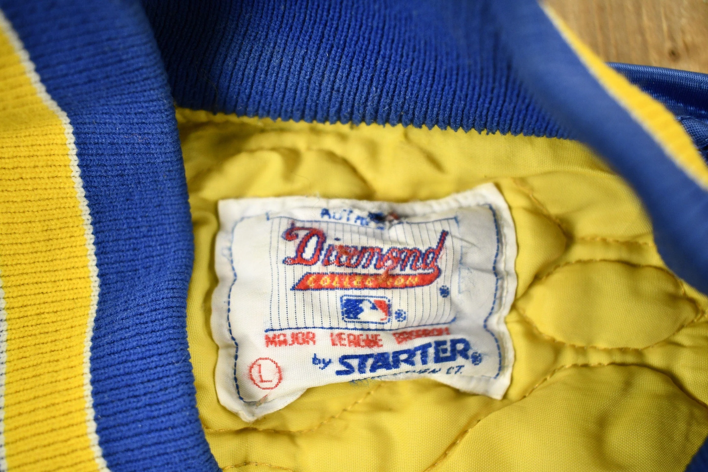 Vintage 1990s Milwaukee Brewers MLB Starter Diamond Collection Satin Bomber Jacket Men's Large - Image 8