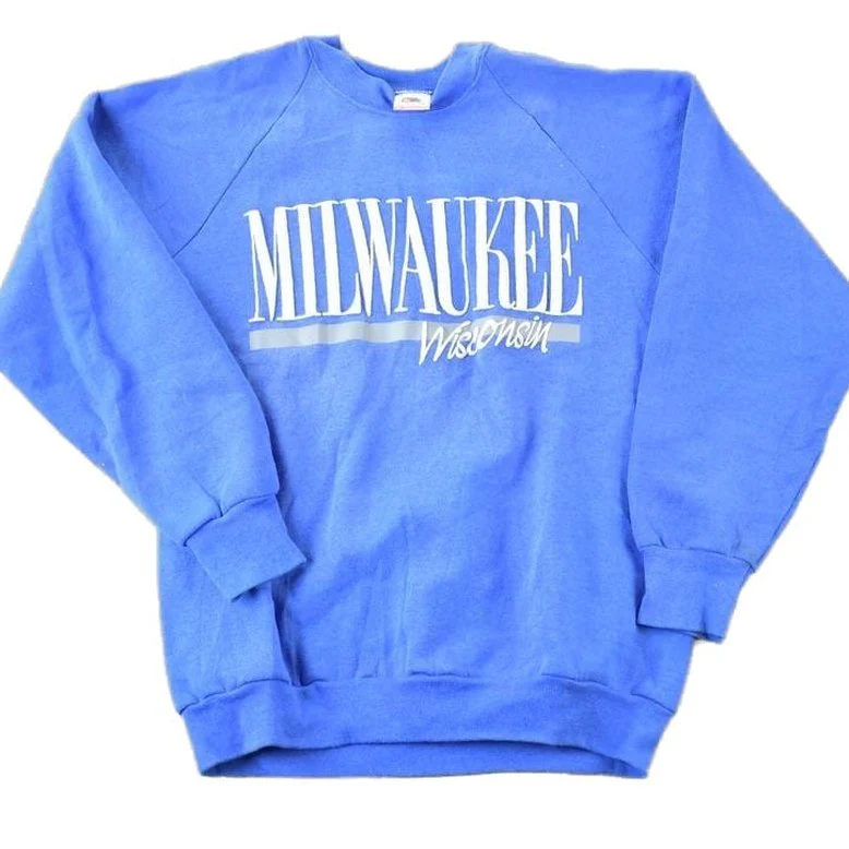 Vintage 1990s Milwaukee Wisconsin Souvenir Crewneck Sweatshirt Made In USA Men's Large