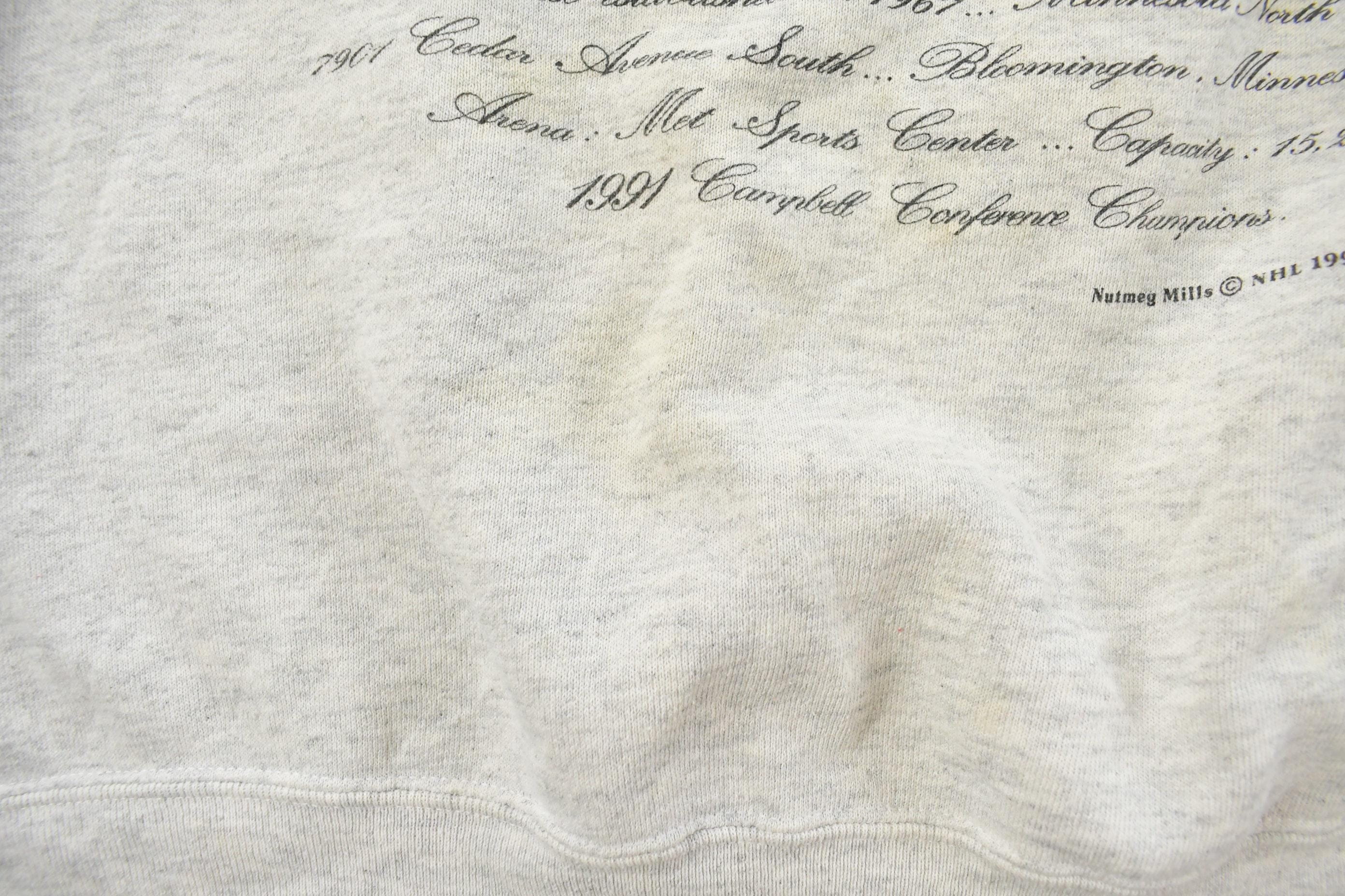 Vintage 1990s Minnesota North Stars NHL Crewneck Sweatshirt Men's Large - Image 5