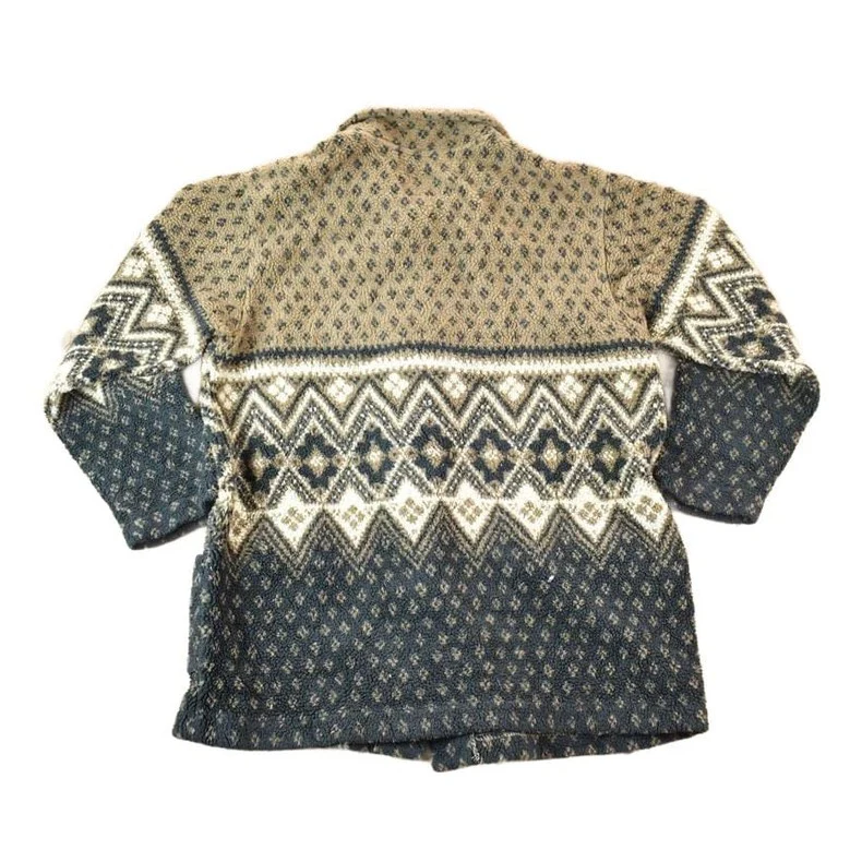 Vintage 1990s Muskoka Lakes All Over Print Abstract Pattern Button Up Fleece Sweater Mens L - Image 2