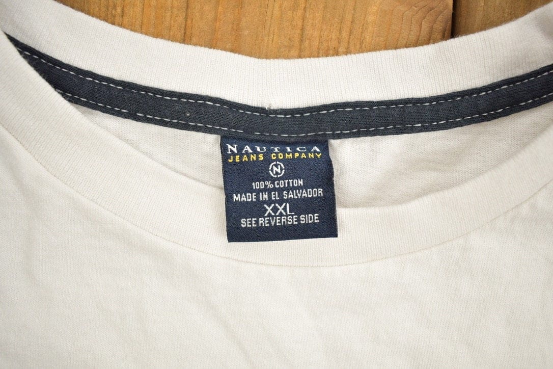 Vintage 1990s Nautica Jean Company Graphic T-Shirt Men's 2XL - Image 4