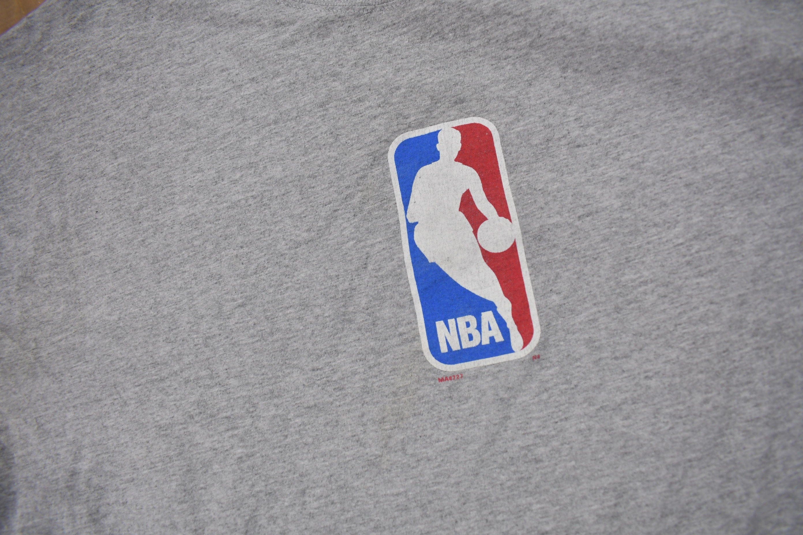 Vintage 1990s NBA Logo Graphic Long Sleeve T-Shirt Made In USA Men's XL - Image 3