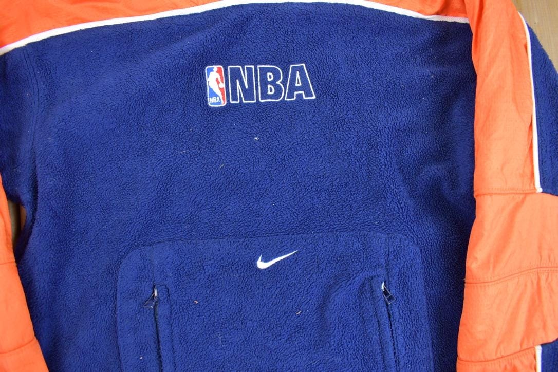 Vintage 1990s NBA Nike Mid Swoosh Fleece Sweatshirt Youth L - Image 3