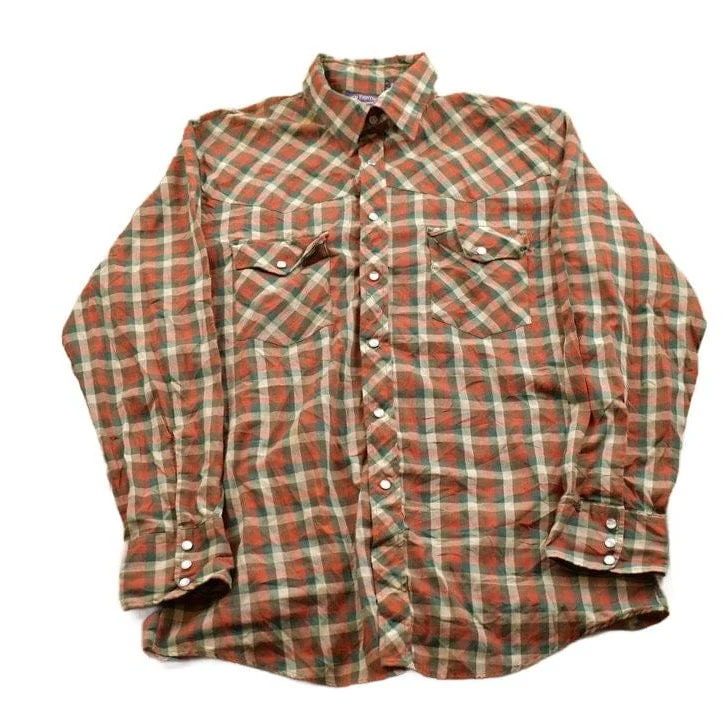 Vintage 1990s New Frontiers Big Yank Plaid Button Up Shirt Men's Medium