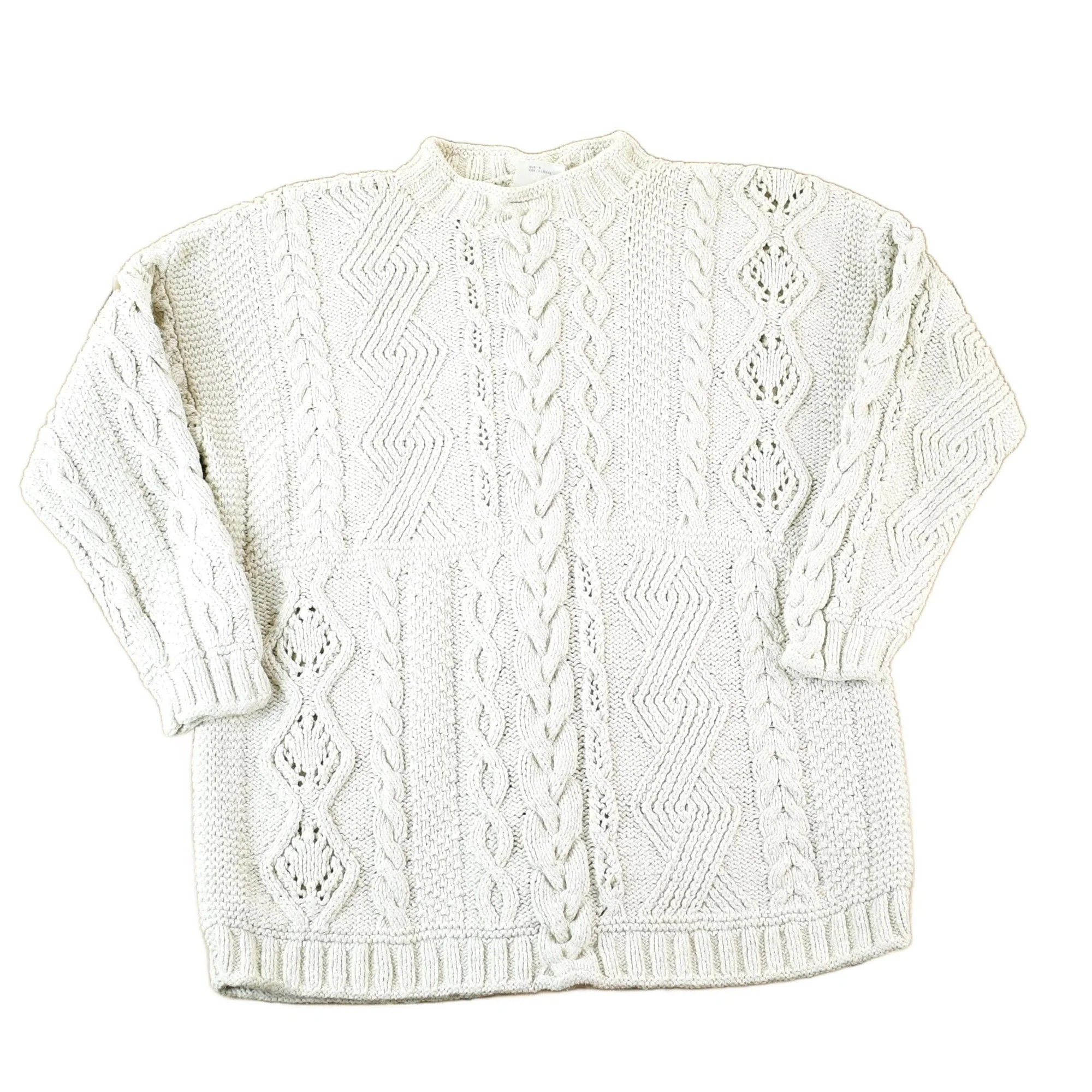 Vintage 1990s Next Ladieswear Cable Knit Heavy Knit Pattern Crewneck Sweater Womens Large