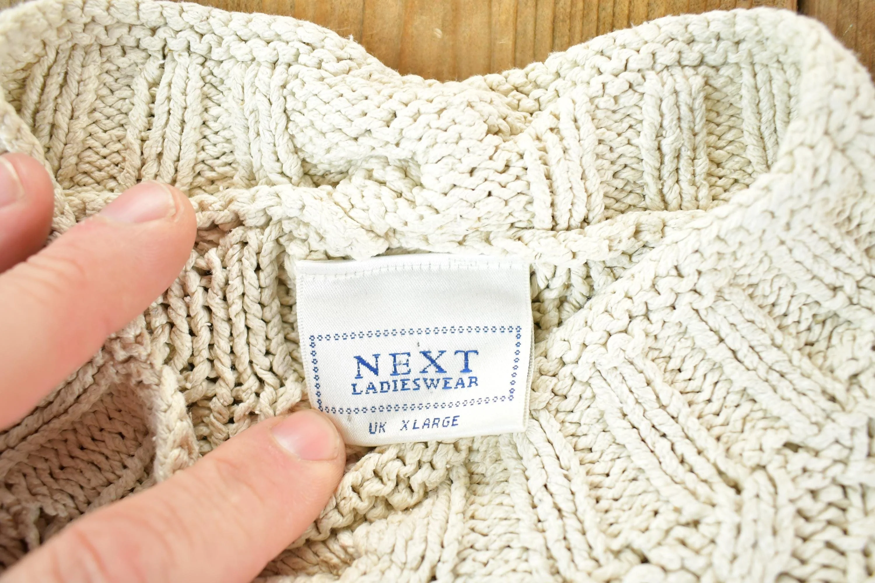 Vintage 1990s Next Ladieswear Cable Knit Heavy Knit Pattern Crewneck Sweater Womens Large - Image 5