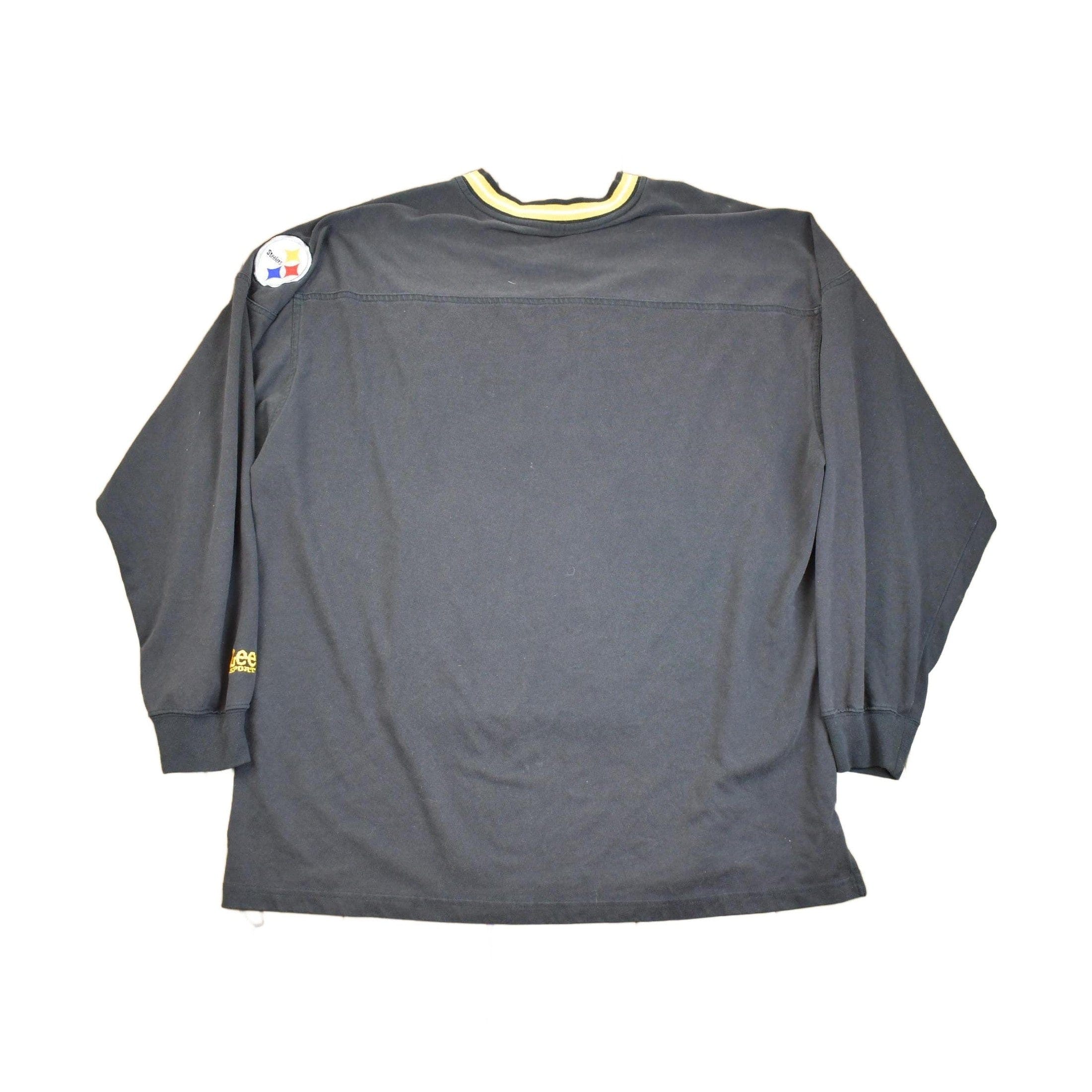 Vintage 1990s NFL Pittsburgh Lee Sport Embroidered V-Neck Sweatshirt Men's 2XL - Image 2