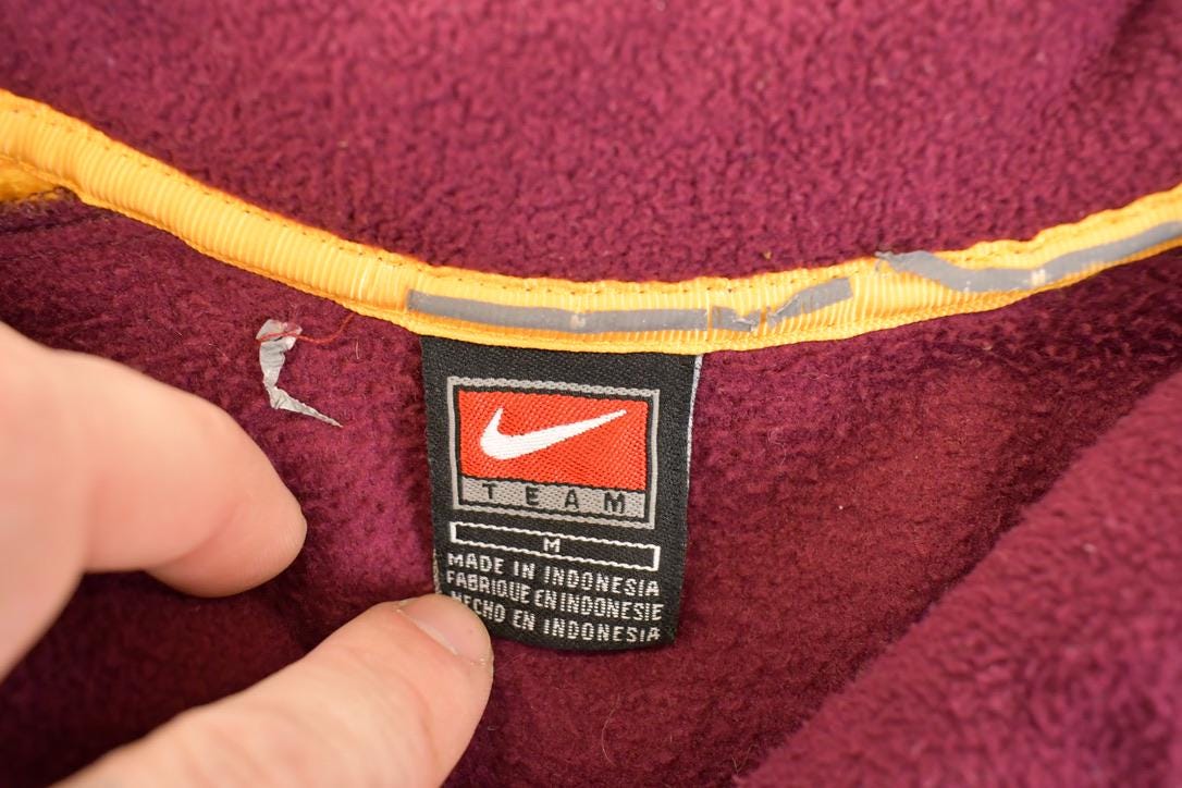 Vintage 1990s Nike Minnesota University Quarter Zip Fleece Outdoorsman Sweater Men's M - Image 6