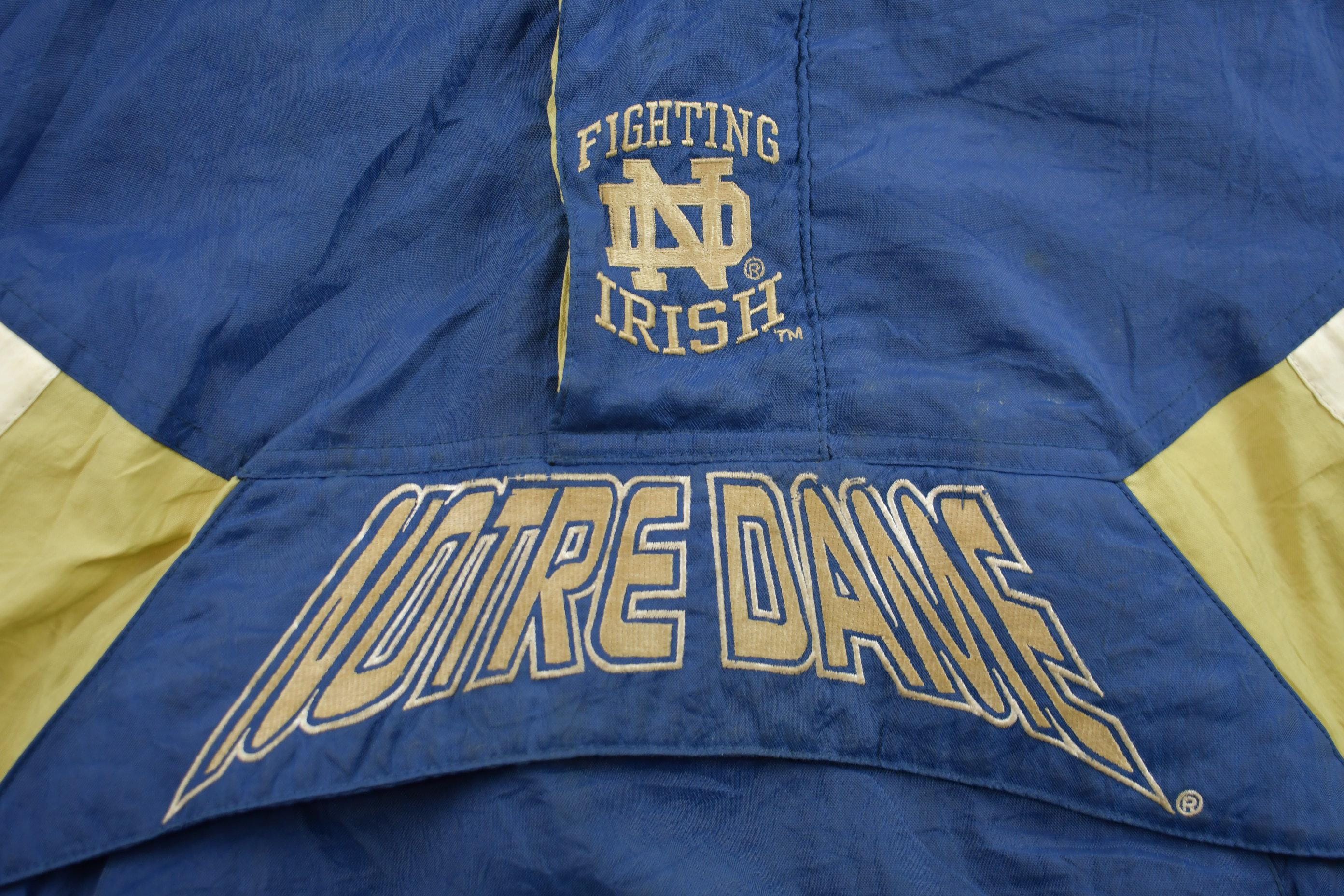 Vintage 1990s Notre Dame Fighting Irish Starter Quarter Zip Puffer Jacket Men's Medium - Image 4