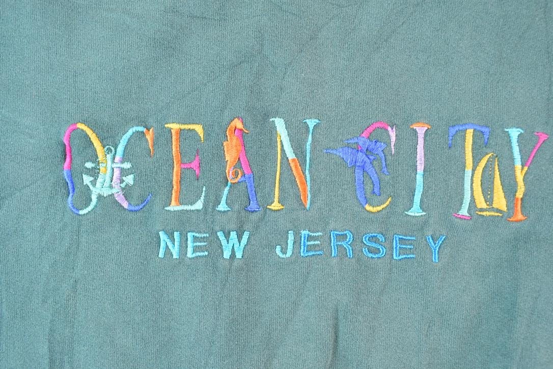 Vintage 1990s Ocean City Crewneck Sweatshirt Made In USA Men's XL - Image 3