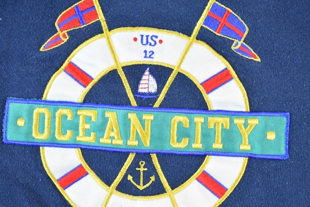 Vintage 1990s Ocean City Crewneck Sweatshirt Made In USA Men's XL - Image 3