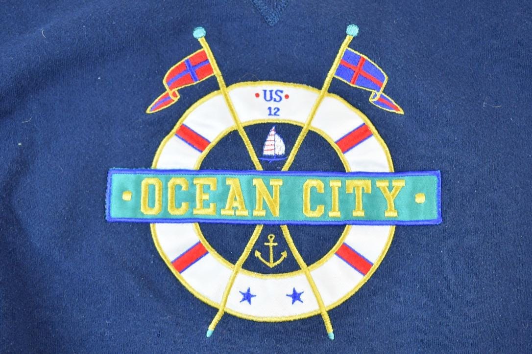 Vintage 1990s Ocean City Crewneck Sweatshirt Made In USA Men's XL - Image 5