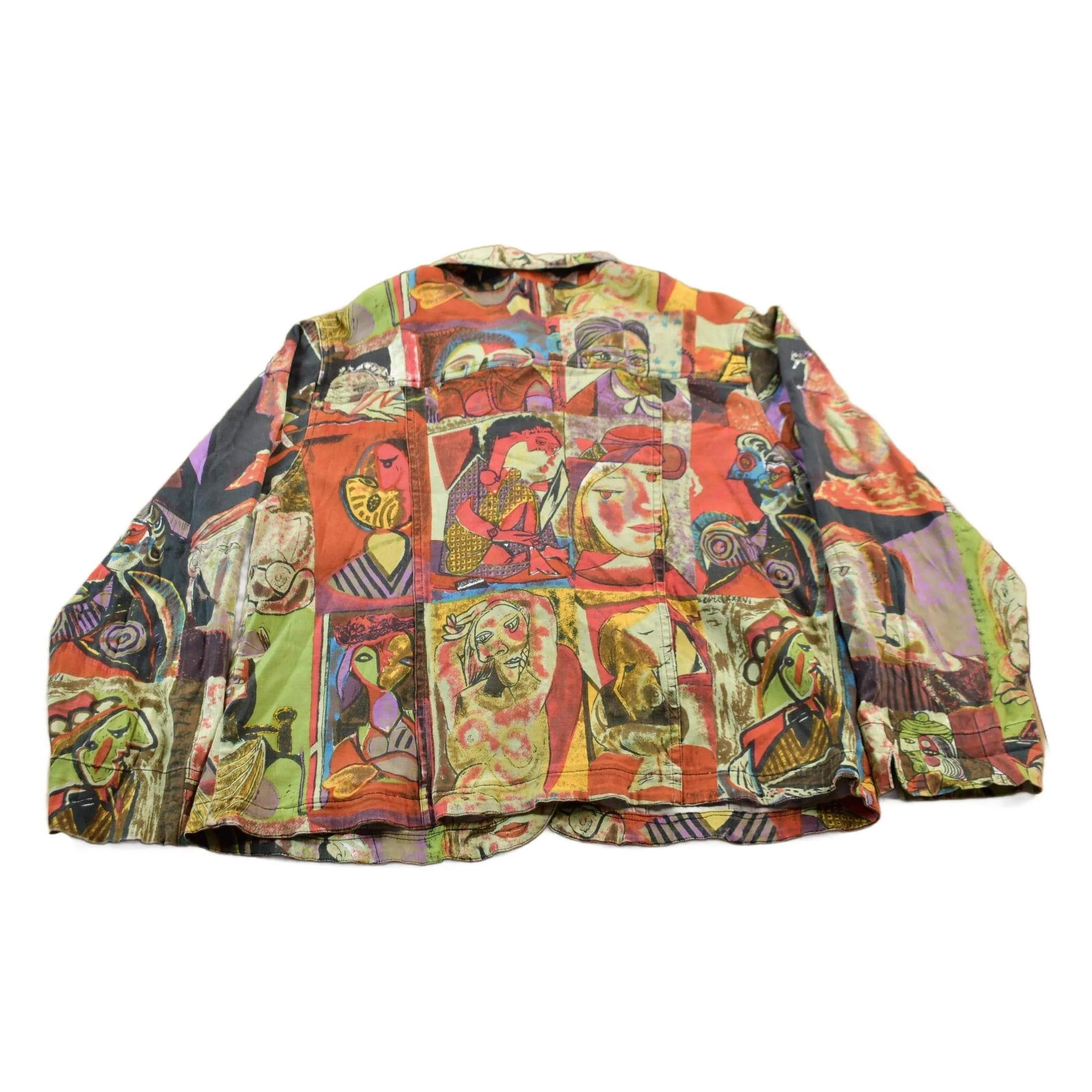 Vintage 1990s Pablo Picasso All Over Print Twill Jacket Women's XL - Image 2