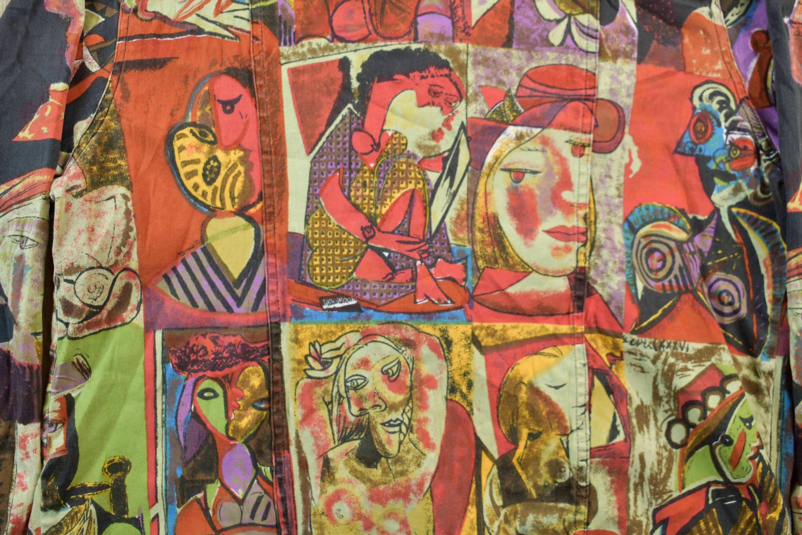 Vintage 1990s Pablo Picasso All Over Print Twill Jacket Women's XL - Image 8