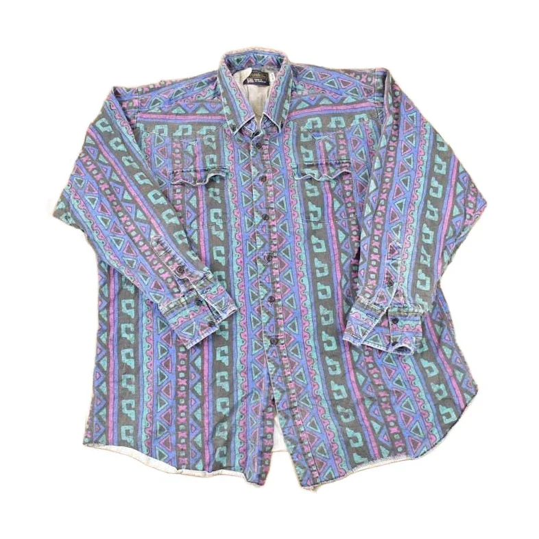 Vintage 1990s Panhandle Slim Abstract Button Up Shirt Men's XL