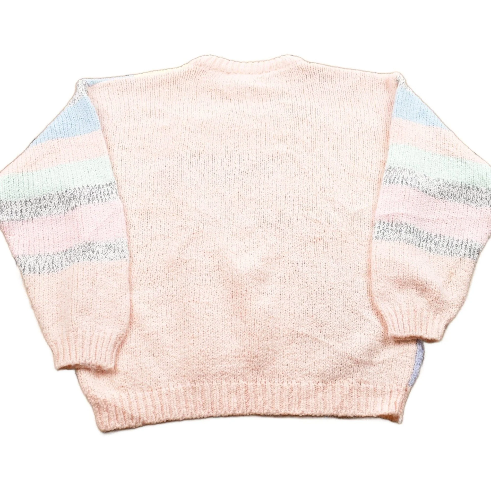 Vintage 1990s Pastel Knitted Crewneck Sweater Women's S - Image 2