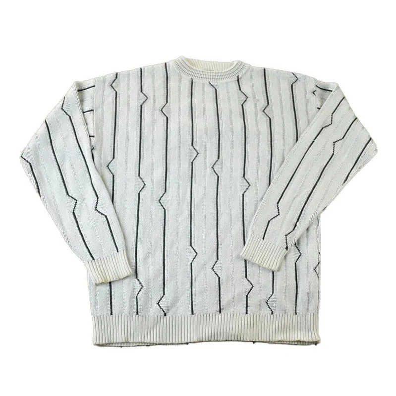 Vintage 1990s Peletti Knit Abstract Pattern Crewneck Sweater Men's Large