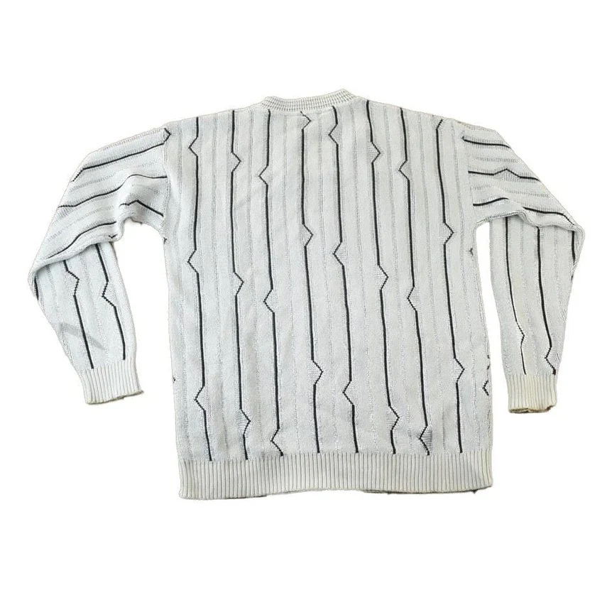 Vintage 1990s Peletti Knit Abstract Pattern Crewneck Sweater Men's Large - Image 2