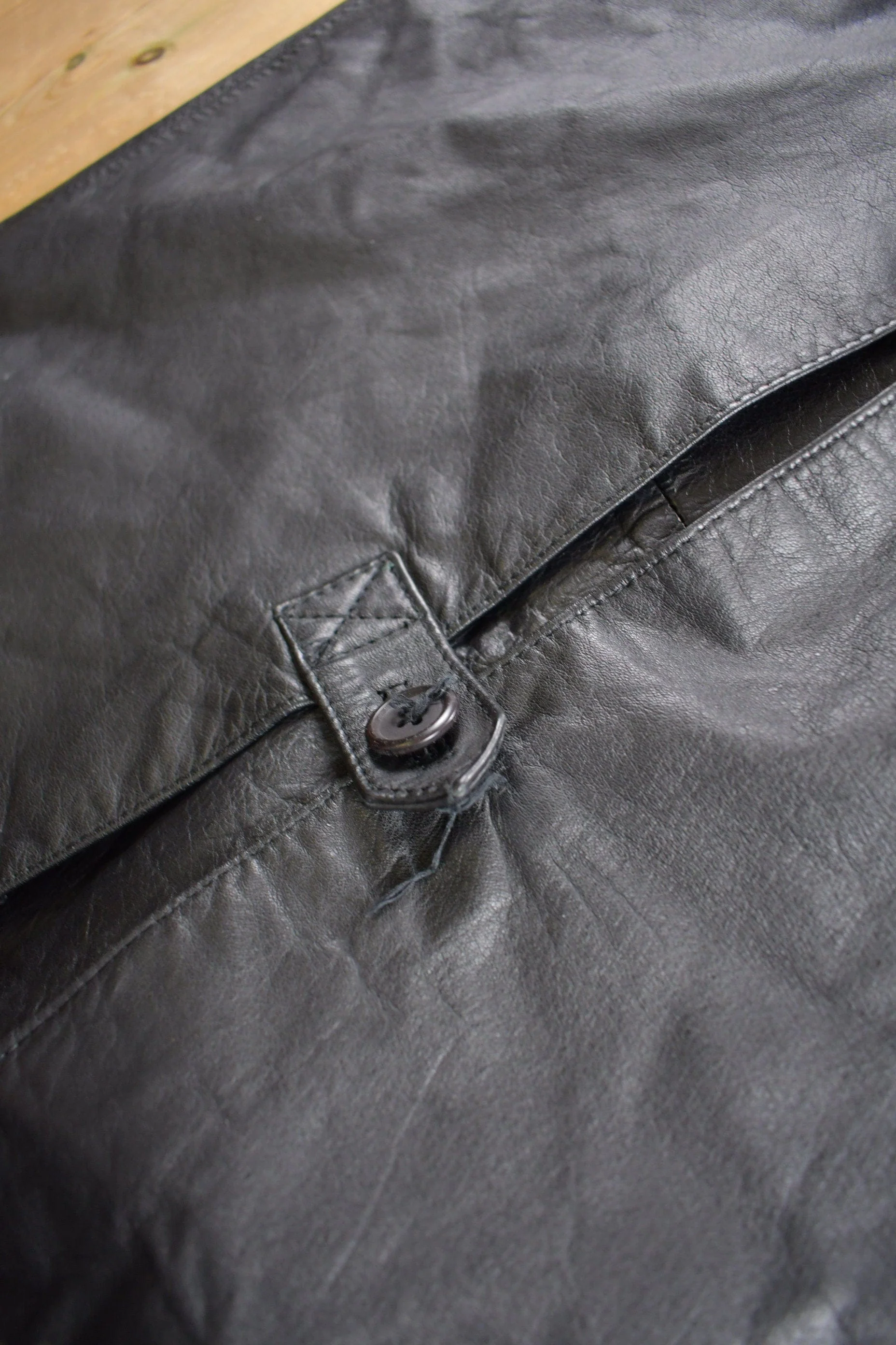 Vintage 1990s Pelle Studio Leather Trench Coat Men's Small - Image 6