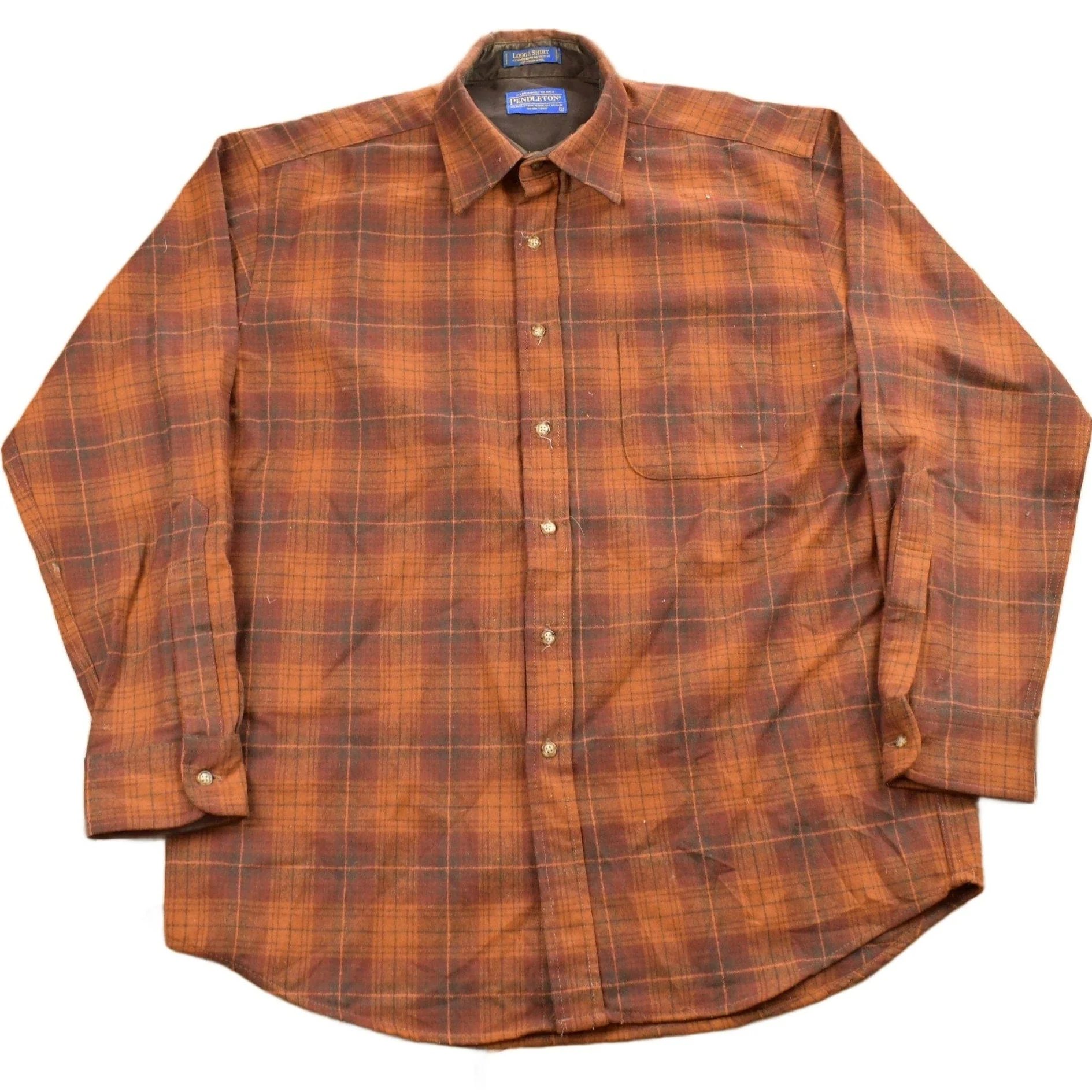 Vintage 1990s Pendleton Plaid Button Up Lodge Shirt Men's Large