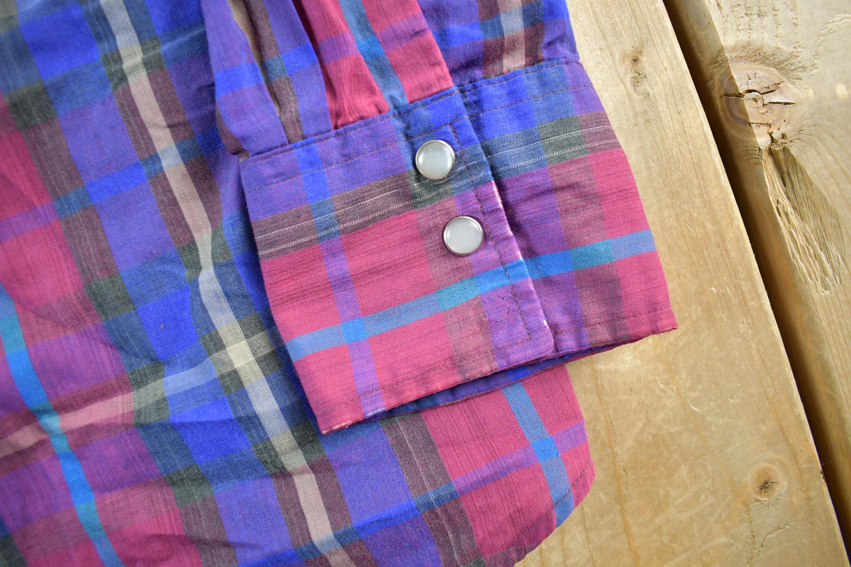 Vintage 1990s Plainsman Western Striped Pearl Snap Shirt Mens XL - Image 3