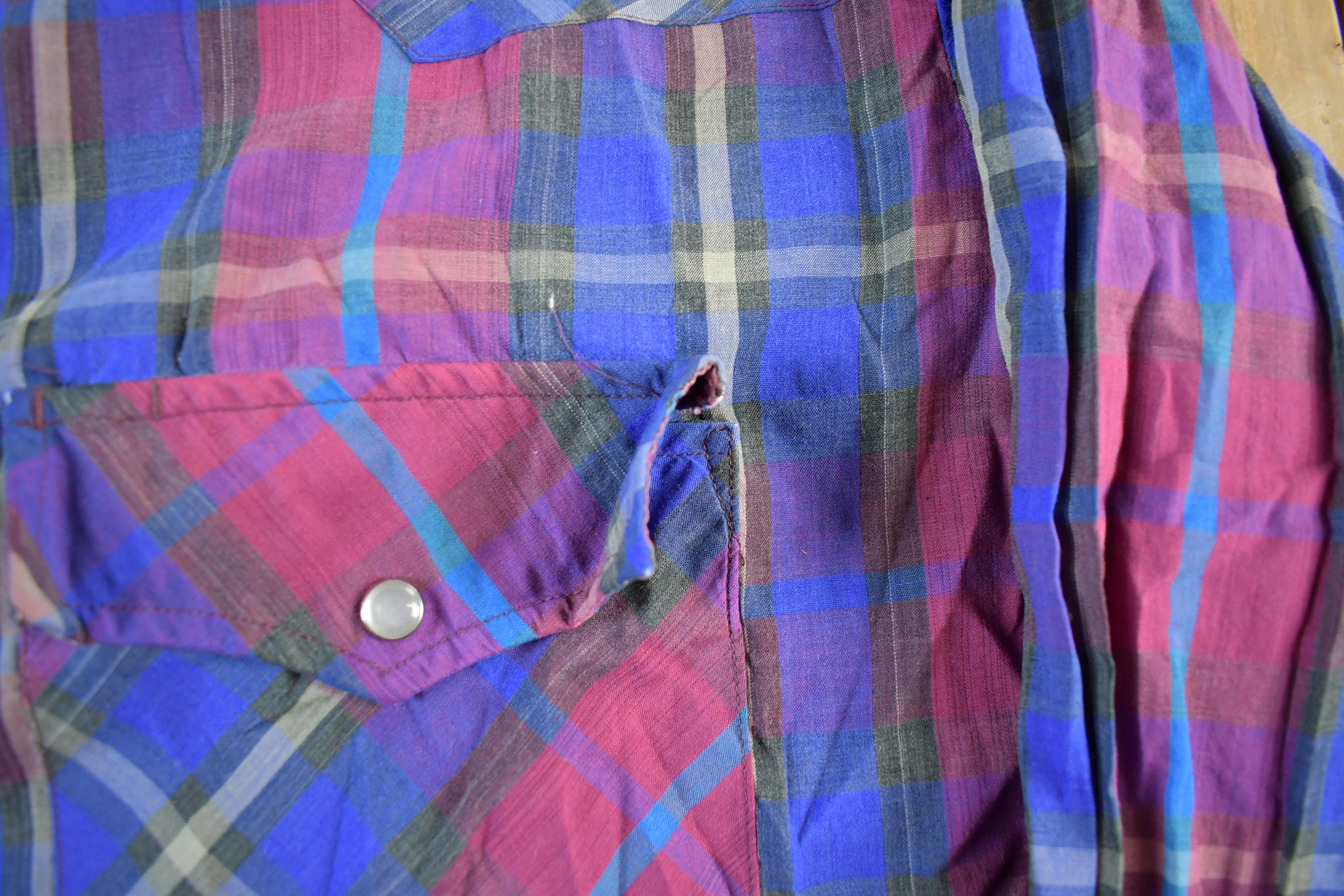 Vintage 1990s Plainsman Western Striped Pearl Snap Shirt Mens XL - Image 4